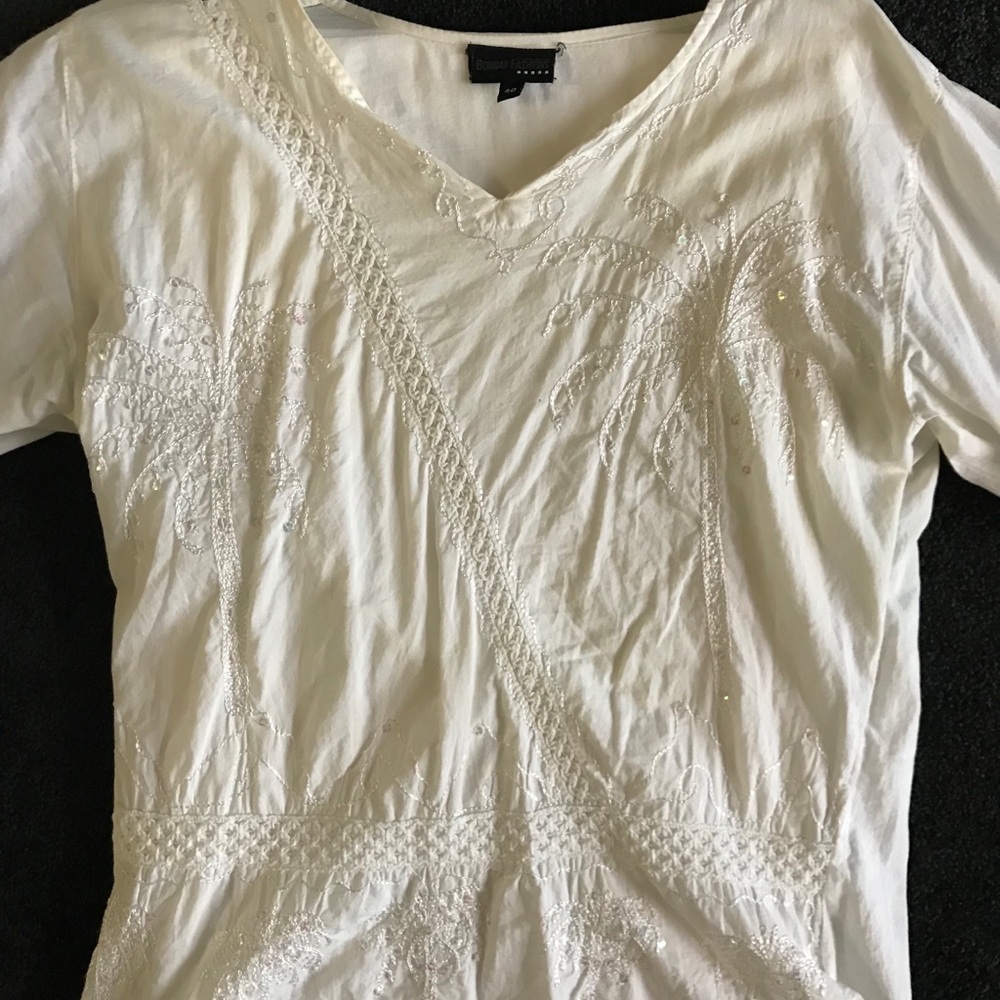 White Long Sleeve Boho Shirt